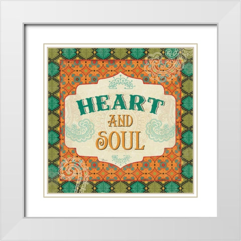 Indian Breeze Words III White Modern Wood Framed Art Print with Double Matting by Pela Studio