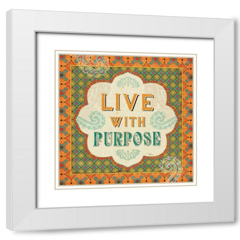 Indian Breeze Words IV White Modern Wood Framed Art Print with Double Matting by Pela Studio