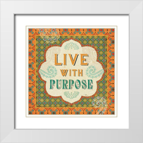 Indian Breeze Words IV White Modern Wood Framed Art Print with Double Matting by Pela Studio
