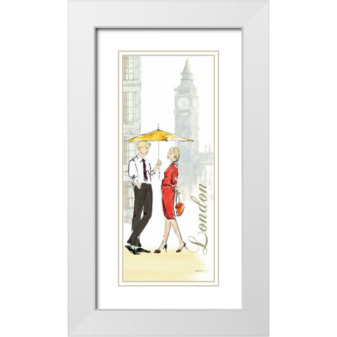 London Lovers White Modern Wood Framed Art Print with Double Matting by Tillmon, Avery