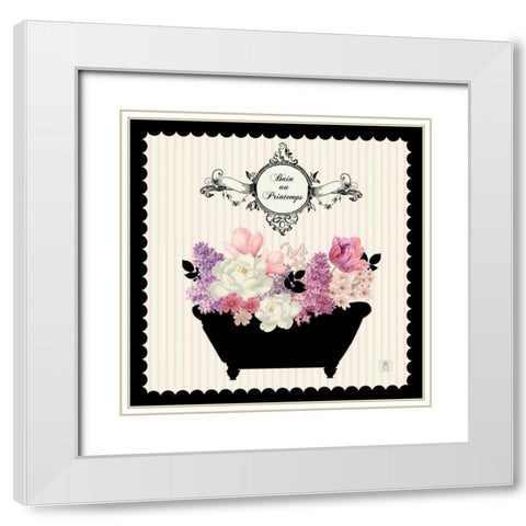 Bain du Jardin II White Modern Wood Framed Art Print with Double Matting by Studio Mousseau