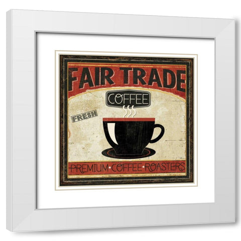 Coffee Roasters I White Modern Wood Framed Art Print with Double Matting by Pela Studio