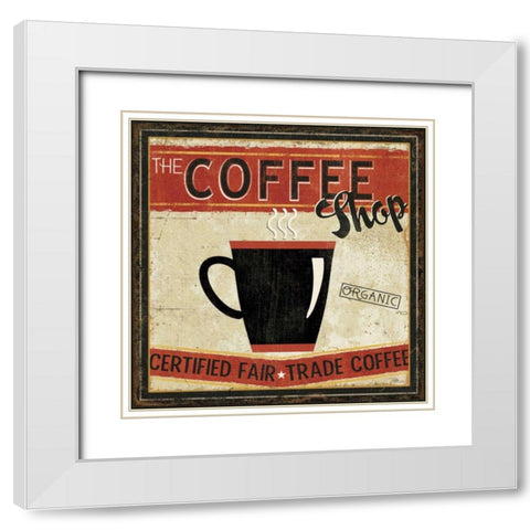 Coffee Roasters II White Modern Wood Framed Art Print with Double Matting by Pela Studio