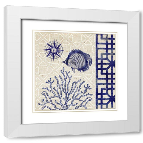 Sea Shore Square II White Modern Wood Framed Art Print with Double Matting by Studio Mousseau
