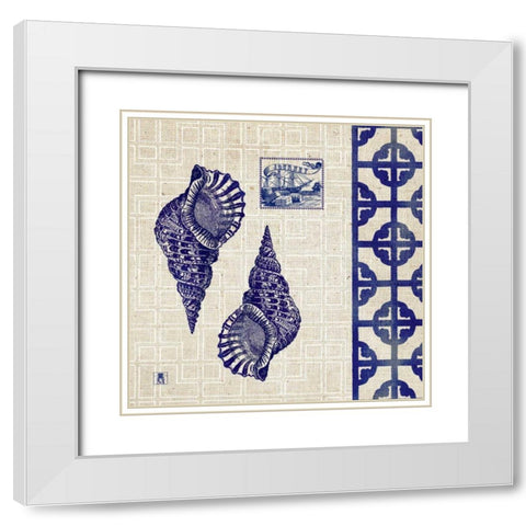 Sea Shore Square IV White Modern Wood Framed Art Print with Double Matting by Studio Mousseau