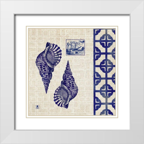 Sea Shore Square IV White Modern Wood Framed Art Print with Double Matting by Studio Mousseau