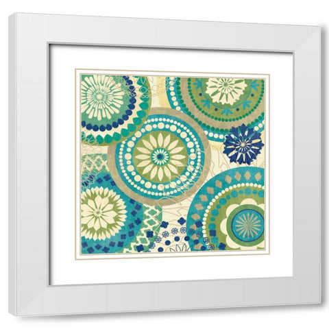Floral Mix I White Modern Wood Framed Art Print with Double Matting by Charron, Veronique