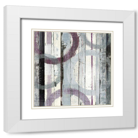 Plum Zephyr I White Modern Wood Framed Art Print with Double Matting by Schick, Mike