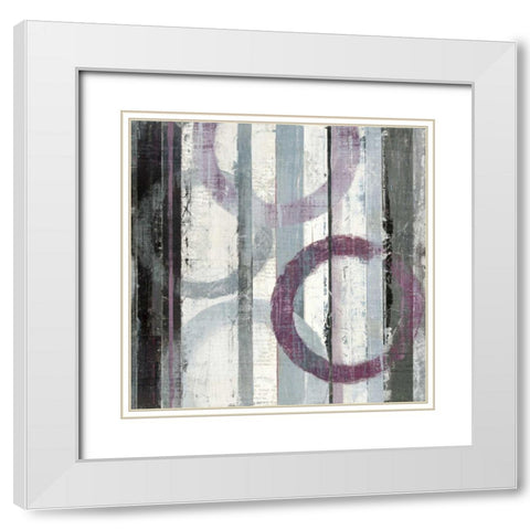 Plum Zephyr II White Modern Wood Framed Art Print with Double Matting by Schick, Mike