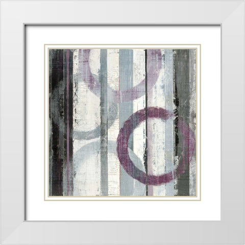 Plum Zephyr II White Modern Wood Framed Art Print with Double Matting by Schick, Mike