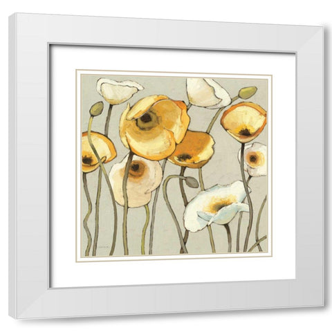 Jaune Gris II White Modern Wood Framed Art Print with Double Matting by Novak, Shirley