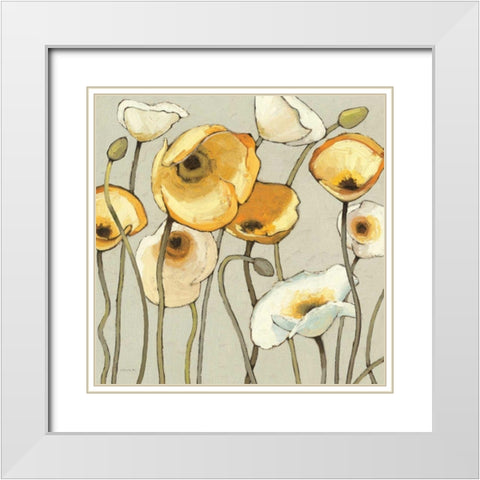 Jaune Gris II White Modern Wood Framed Art Print with Double Matting by Novak, Shirley