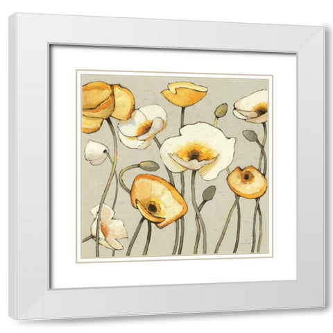 Jaune Gris III White Modern Wood Framed Art Print with Double Matting by Novak, Shirley