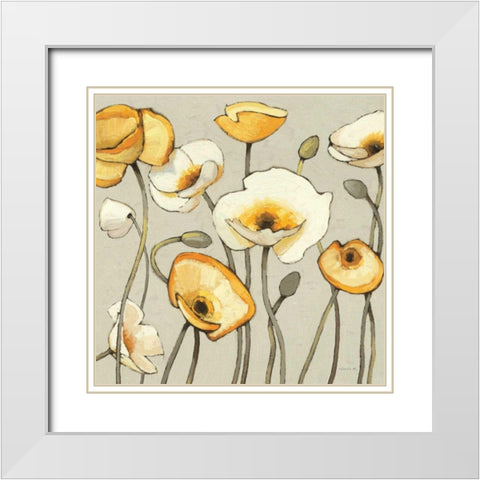 Jaune Gris III White Modern Wood Framed Art Print with Double Matting by Novak, Shirley
