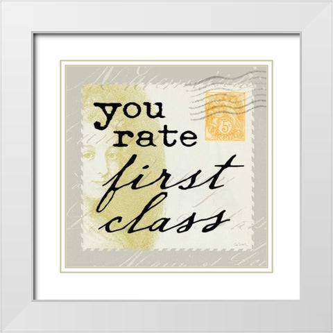First Class White Modern Wood Framed Art Print with Double Matting by Schlabach, Sue
