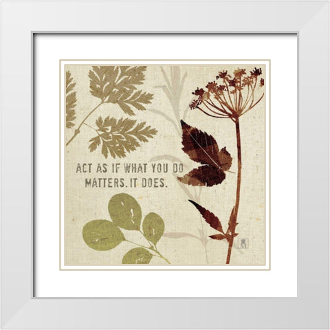 Leaves of Inspiration IV White Modern Wood Framed Art Print with Double Matting by Studio Mousseau