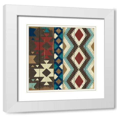 Native Tapestry White Modern Wood Framed Art Print with Double Matting by Mullan, Michael