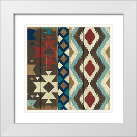 Native Tapestry White Modern Wood Framed Art Print with Double Matting by Mullan, Michael