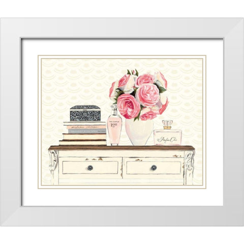 Parfum Chic I White Modern Wood Framed Art Print with Double Matting by Fabiano, Marco