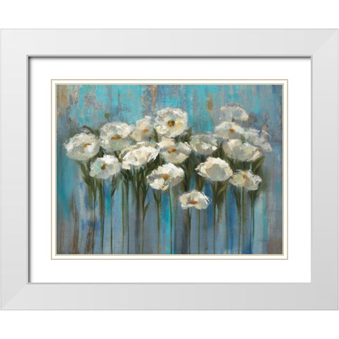 Anemones by the Lake White Modern Wood Framed Art Print with Double Matting by Vassileva, Silvia