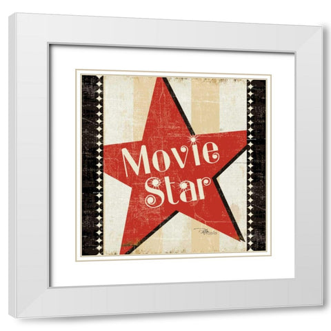 Movie Star White Modern Wood Framed Art Print with Double Matting by Pela Studio