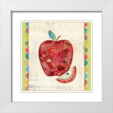 Fruit Collage I - Apple White Modern Wood Framed Art Print with Double Matting by Prahl, Courtney
