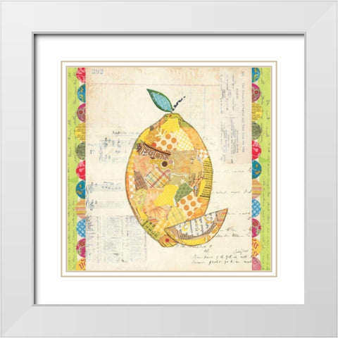 Fruit Collage II - Lemon White Modern Wood Framed Art Print with Double Matting by Prahl, Courtney