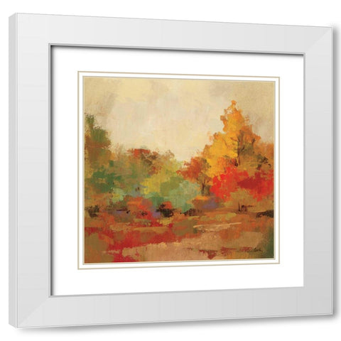 Fall Forest II White Modern Wood Framed Art Print with Double Matting by Vassileva, Silvia