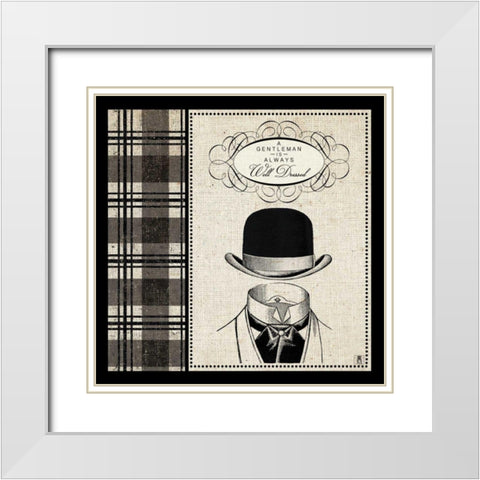 Gentleman I White Modern Wood Framed Art Print with Double Matting by Studio Mousseau