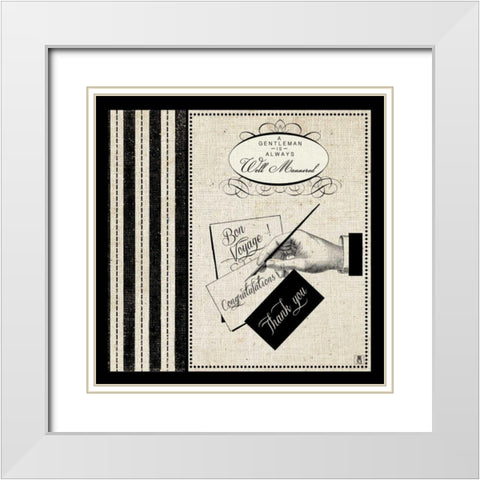 Gentleman IV White Modern Wood Framed Art Print with Double Matting by Studio Mousseau
