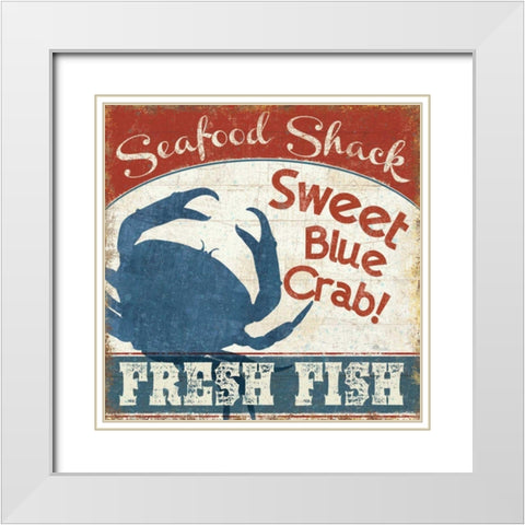 Fresh Seafood II White Modern Wood Framed Art Print with Double Matting by Pela Studio