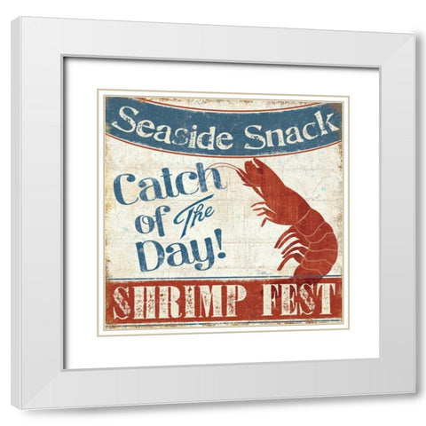 Fresh Seafood III White Modern Wood Framed Art Print with Double Matting by Pela Studio