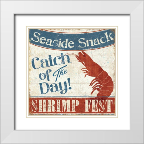 Fresh Seafood III White Modern Wood Framed Art Print with Double Matting by Pela Studio