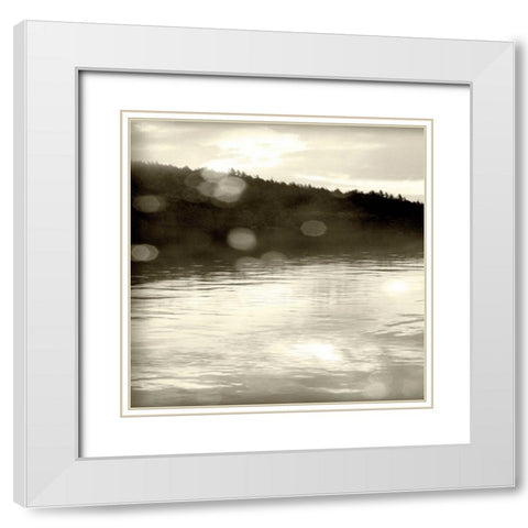 Twilight Dock I White Modern Wood Framed Art Print with Double Matting by Schlabach, Sue