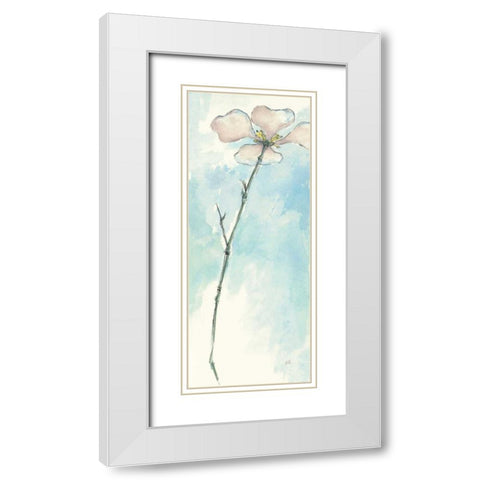 Solitary Dogwood I White Modern Wood Framed Art Print with Double Matting by Paschke, Chris