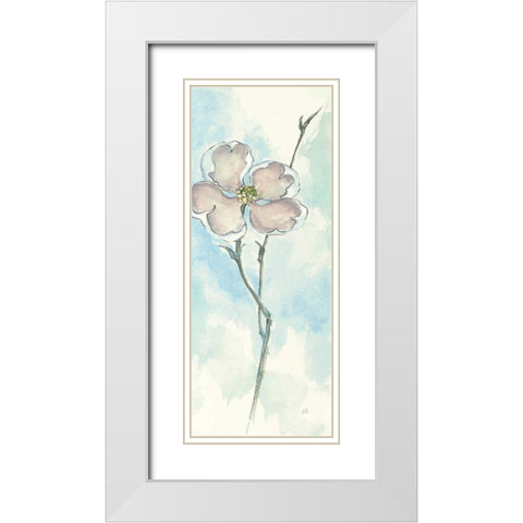 Solitary Dogwood II White Modern Wood Framed Art Print with Double Matting by Paschke, Chris