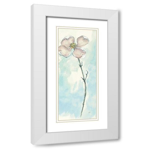Solitary Dogwood III White Modern Wood Framed Art Print with Double Matting by Paschke, Chris