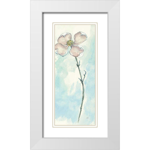 Solitary Dogwood III White Modern Wood Framed Art Print with Double Matting by Paschke, Chris