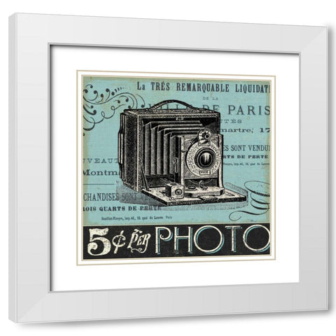 Memorabilia I White Modern Wood Framed Art Print with Double Matting by Pela Studio