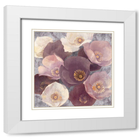 Eventide Plum White Modern Wood Framed Art Print with Double Matting by Hristova, Albena