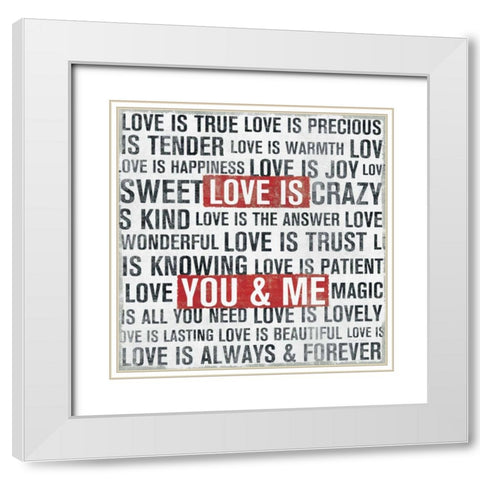 Love Is White Modern Wood Framed Art Print with Double Matting by Mullan, Michael