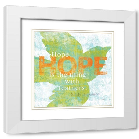 Letterpress Hope White Modern Wood Framed Art Print with Double Matting by Schlabach, Sue