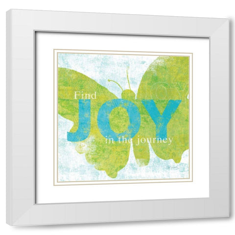 Letterpress Joy White Modern Wood Framed Art Print with Double Matting by Schlabach, Sue