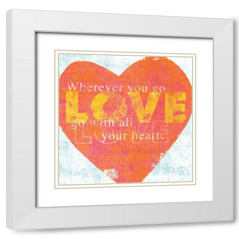 Letterpress Love White Modern Wood Framed Art Print with Double Matting by Schlabach, Sue