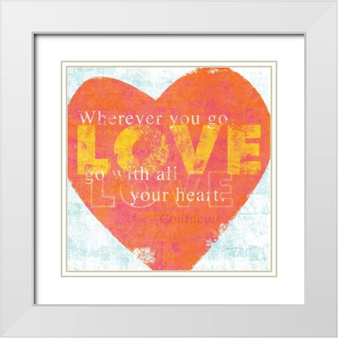 Letterpress Love White Modern Wood Framed Art Print with Double Matting by Schlabach, Sue