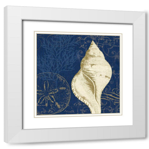 Coastal Moonlight IV White Modern Wood Framed Art Print with Double Matting by Pela Studio