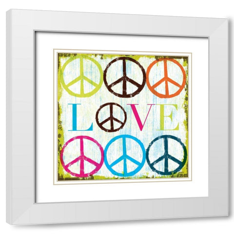 Love White Modern Wood Framed Art Print with Double Matting by Mullan, Michael