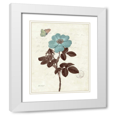 Touch of Blue II White Modern Wood Framed Art Print with Double Matting by Pertiet, Katie