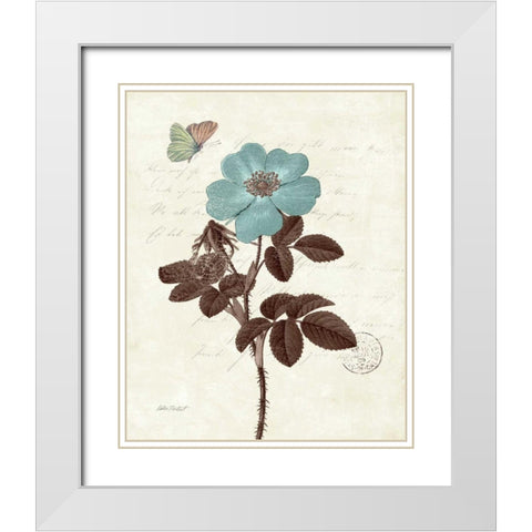 Touch of Blue II White Modern Wood Framed Art Print with Double Matting by Pertiet, Katie