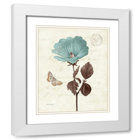 Touch of Blue III White Modern Wood Framed Art Print with Double Matting by Pertiet, Katie